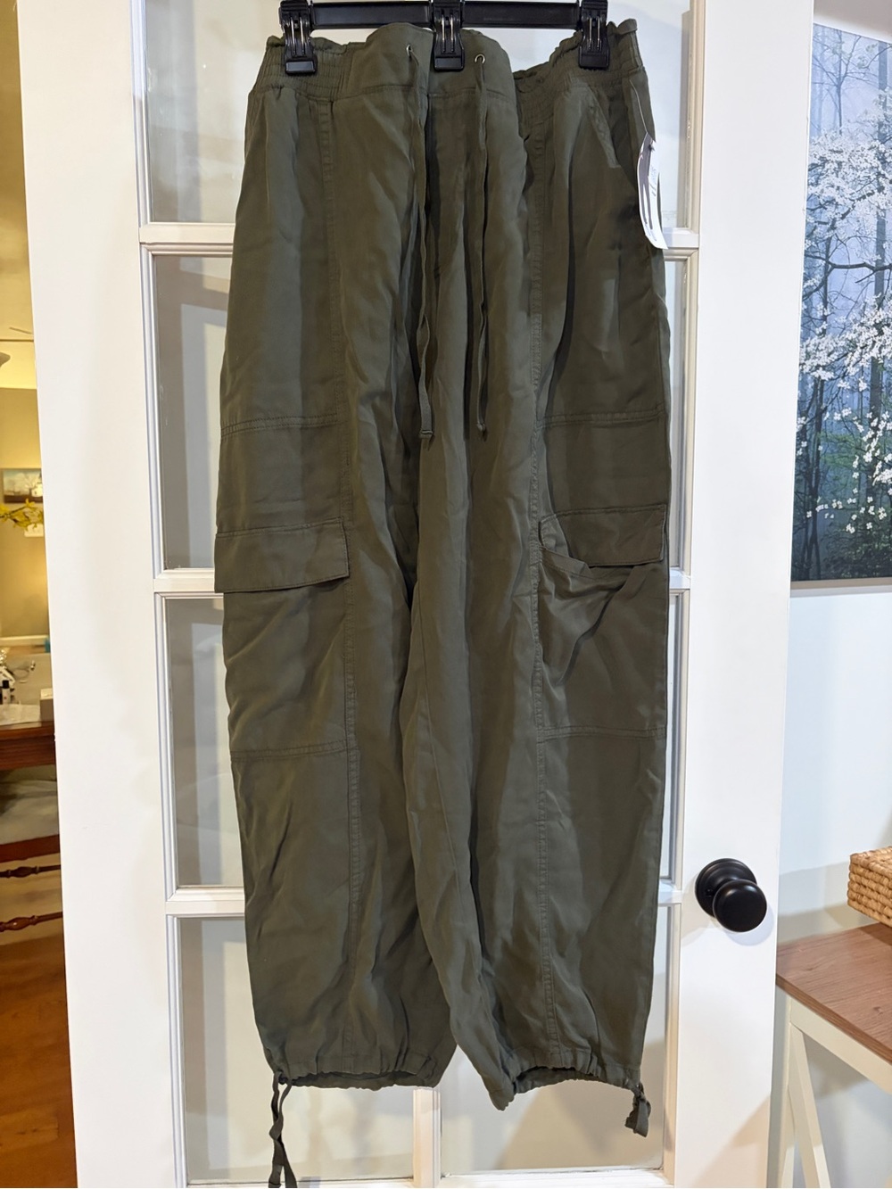 Time and Tru Olive Green High Rise Cargo Jogger Pants Utility 2XL NWT Earthy